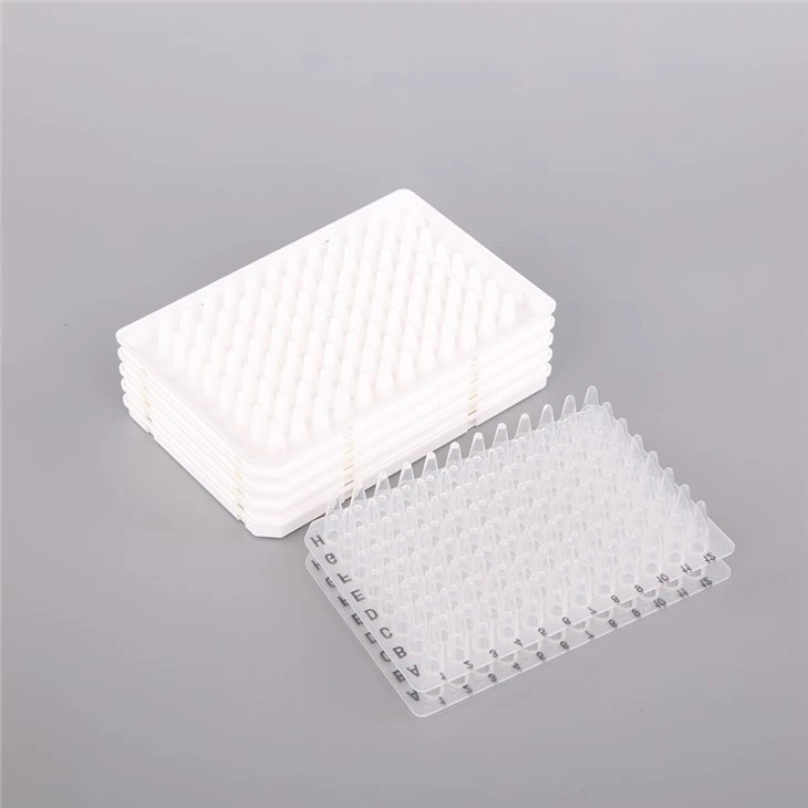 0.1ml 0.2ml διαφανείς άσπρες μισές- πιάτα PCR φρεατίου φούστας